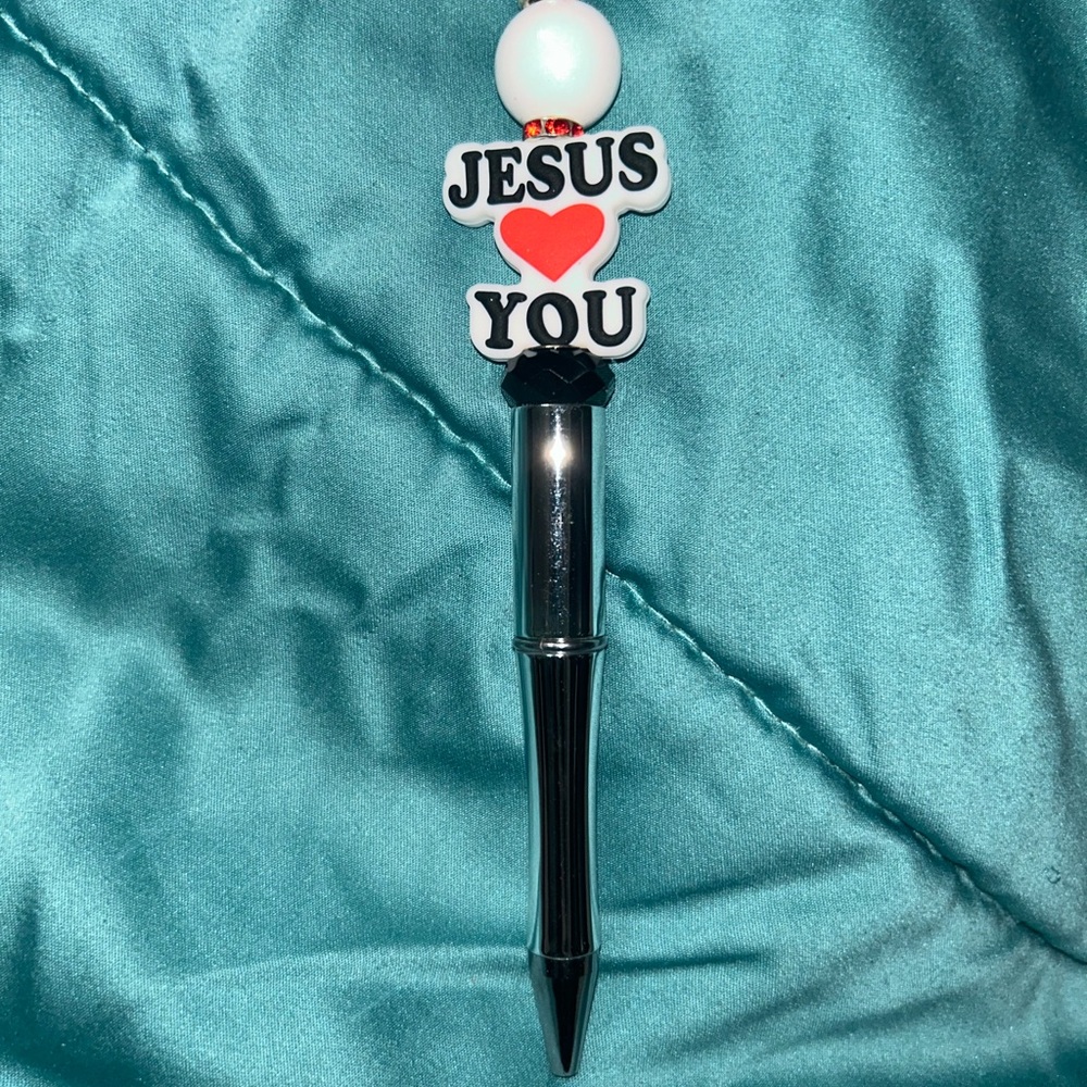 Black and White Jesus Loves You Pen